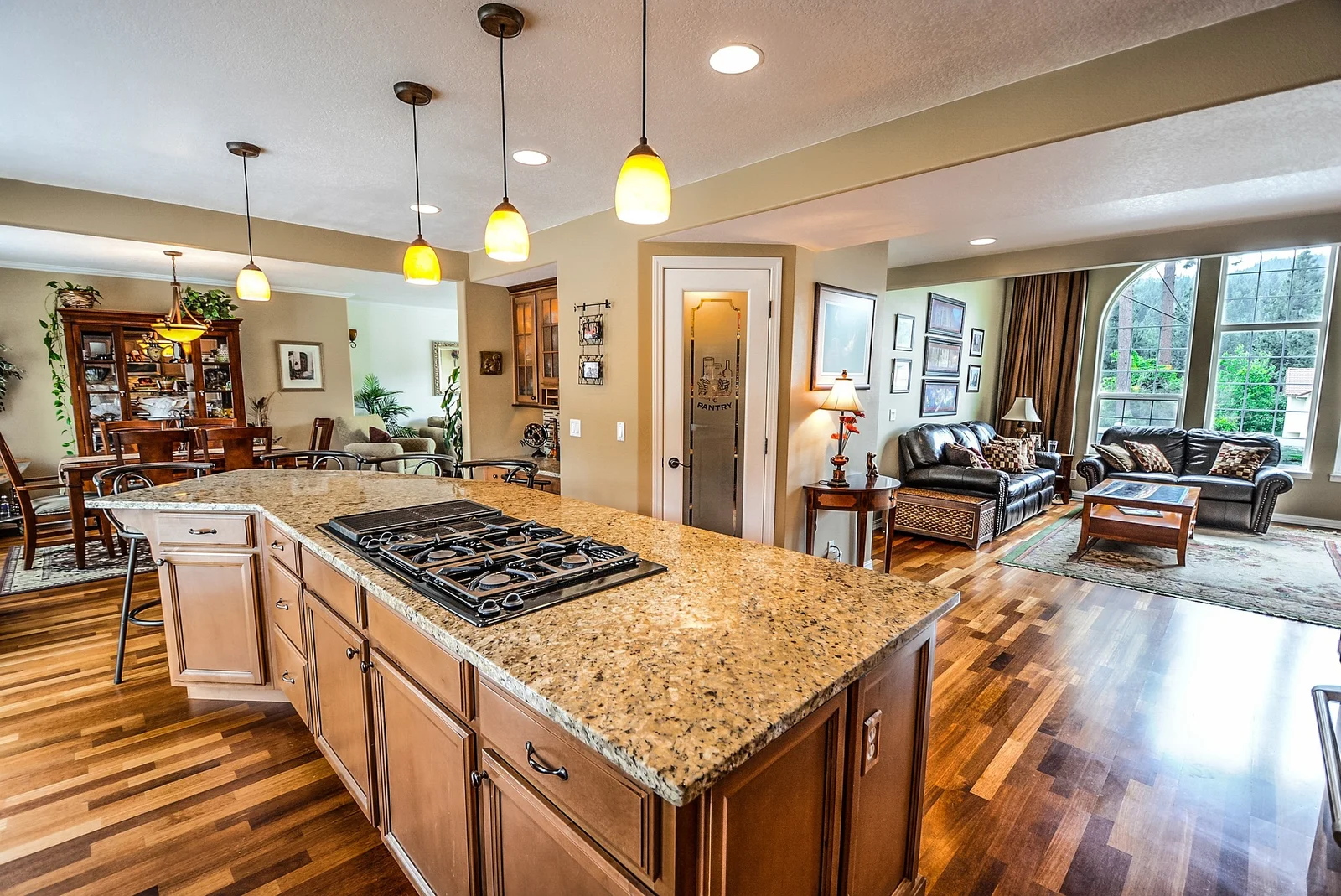 Bright kitchen and living space